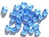 25 12mm Light Sapphire Twisted Disk Glass Beads